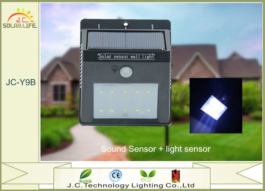 High Powered 200LM SMD 2835 1W Solar LED Wall Light With Monocrystalline Silicon Panel