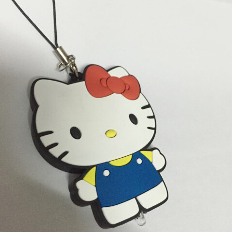 Cute Led Soft PVC Plastic Hello Kitty Keychain Mini For Bag Accessories