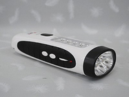 Emergency Rechargeable Outdoor Plastic LED Torch With FM Auto Scan Radio