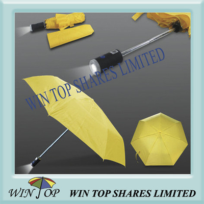 Folding LED torch umbrella