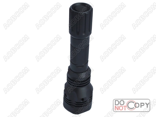 Aluminum CE, ROHS CREE Q5 3.0V-9V Tactical Led Flashlight Of 230 Lumens With Beam 500 Meters