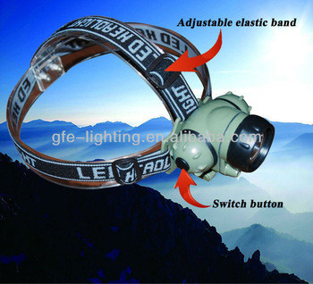 Rechargeable waterproof 3 watt high power LED headlamp for fireman