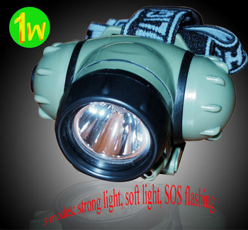 Rechargeable LED Head Torch 3 watt , CREE Waterproof LED Flashlight