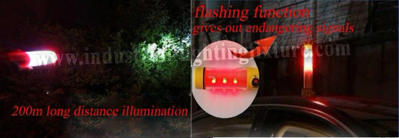 Yellow Led Car Emergency Led Rechargeable Flashlight with 9 LEDs