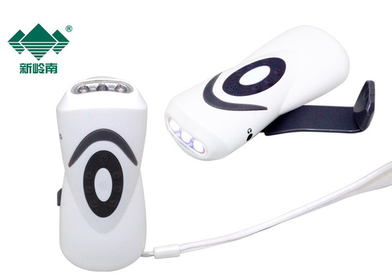 Small Compact Hand Crank Led Flashlight For Phone , Led Rechargeable Flashlight