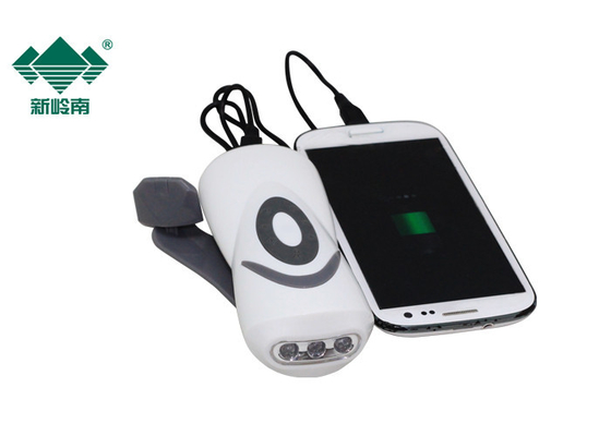 Small Compact Hand Crank Led Flashlight For Phone , Led Rechargeable Flashlight