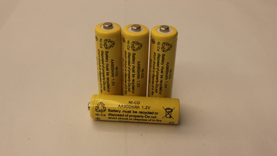 1.2V AA900mAh NiCD Rechargeable Flashlight Battery , Rechargeable Torch Battery