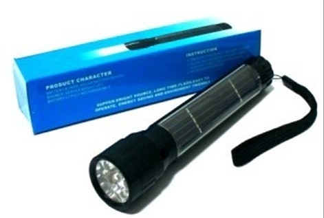 high quality 0.225W Solar powered lights Rechargeable led Aluminium Flashlights PP-EFC6074