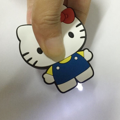 Cute Led Soft PVC Plastic Hello Kitty Keychain Mini For Bag Accessories