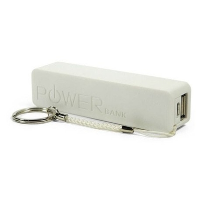 White 2600mAh Cell Phone Charging Station , Portable Power Bank Keychain Battery Charger