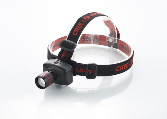 Zoom LED Head Torch 180LM with red ring , rechargeable headlamp for running
