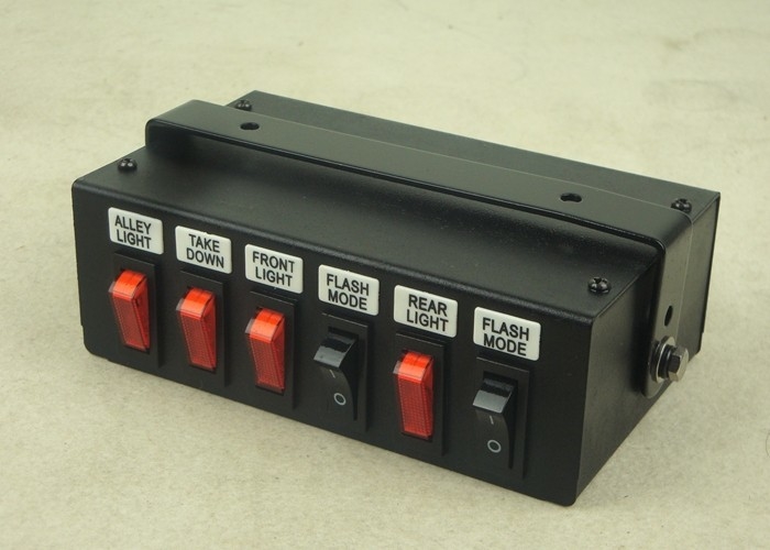 Black Steel Housing LED Light Bar Switch with Siren for emergency vehicle lights