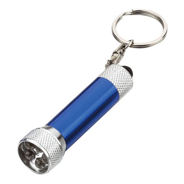 customized printed logo white METAL LED Flashlight Torch KeyChains for Promotional gifts