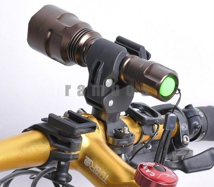 360° Bike Torch Flashlight Mount Holder , Clip LED Flashlight Bicycle Handlebar Cradle Holder
