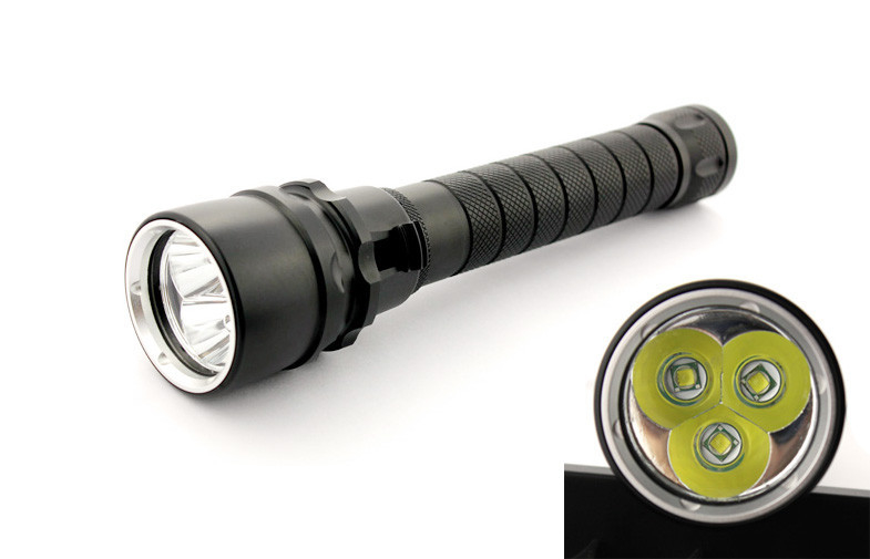 D009 Black 6500k Professional Led Dive Torch, CREE XM-L2 Led Diving Flashlight