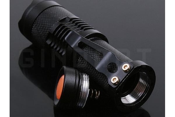 Skid - proof Adjustable 7W 300LM Mini Q5 Cree Led Flashlight Torch For Hunting, Cycling